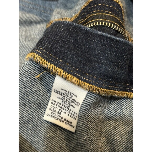 VINTAGE Y2K POLO JEANS‎ COMPANY ADJUSTABLE STRAP BAGGY DENIM CARPENTER SHORTS 36 - Picture 3 of 7